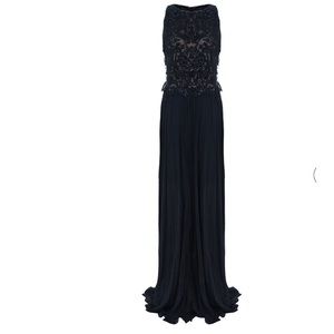 Tadashi Shoji Black Lace Evening Gown Vintage